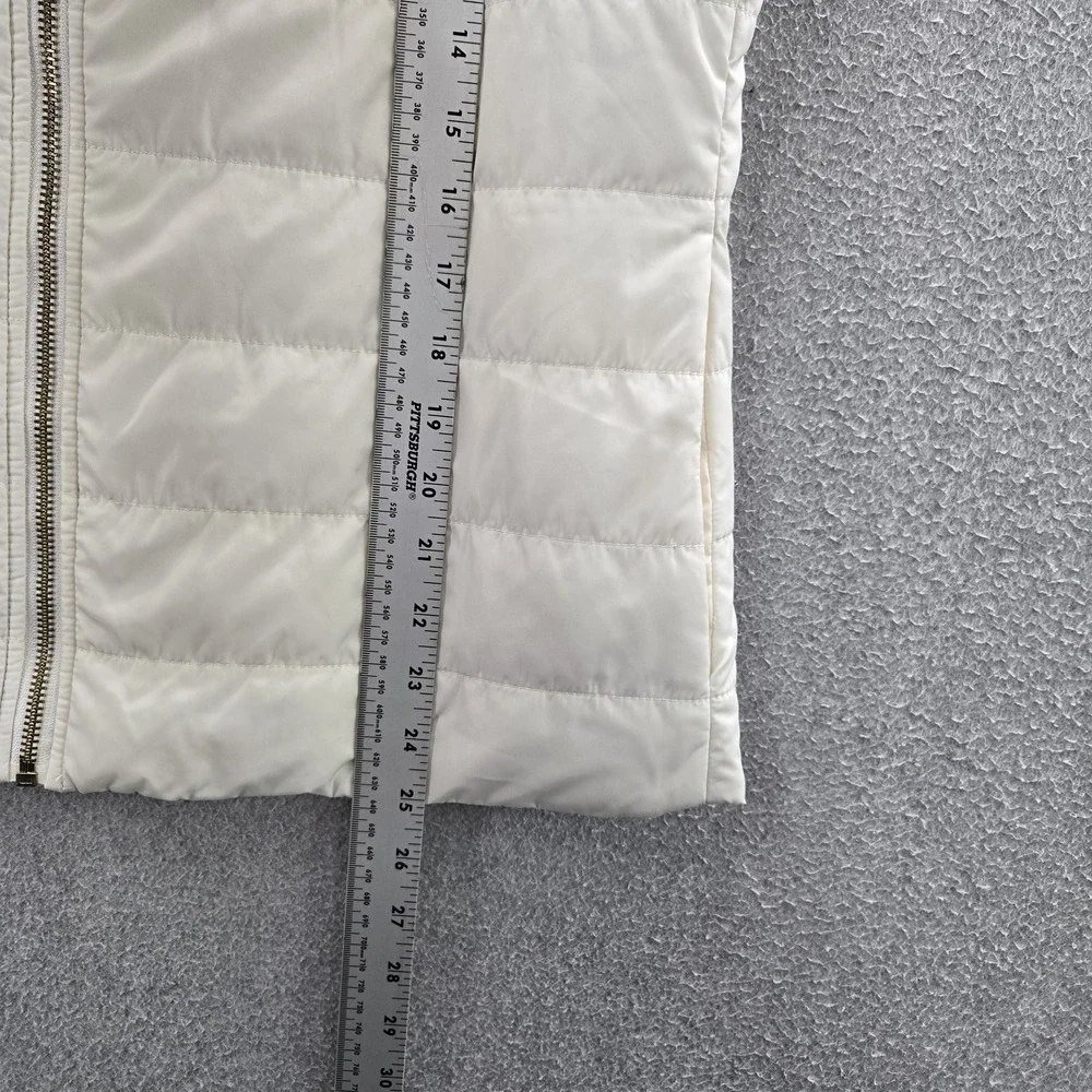 Michael‎ Kors Women Jacket M White Vest Puffer Zipper Sleeveless Logo